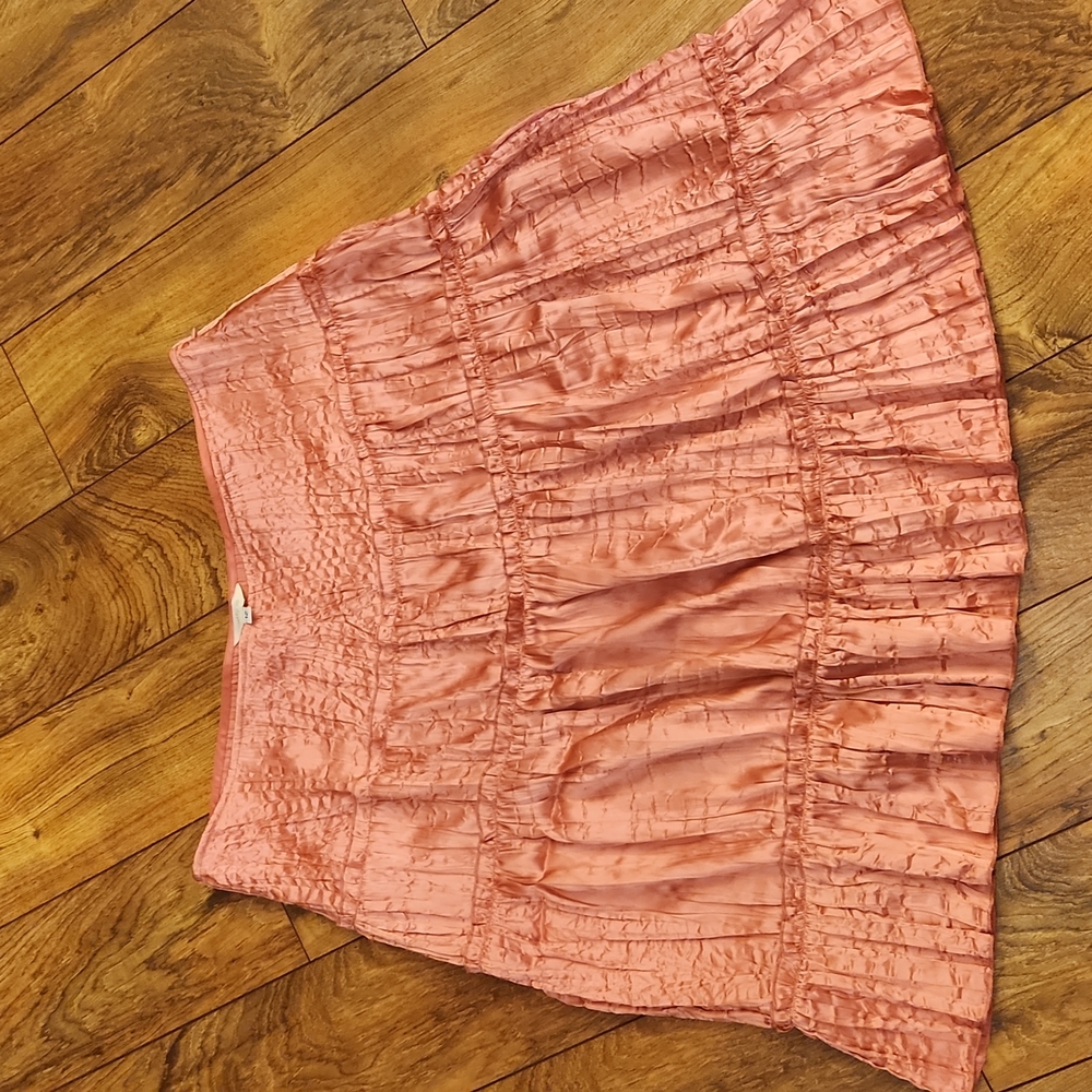 Crushed Satin Coral Skirt size 12